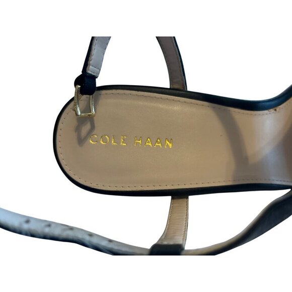 Women's Cole Haan Maddie Open Toe Wedge Black Size 9 W13616 VGC - Picture 8 of 10